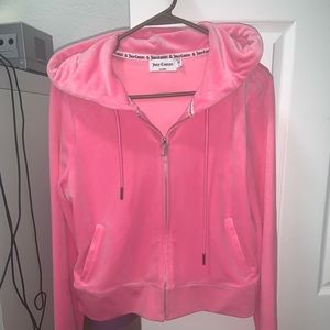 Velour Hot Pink Juicy Couture Zip up Jacket Size Large